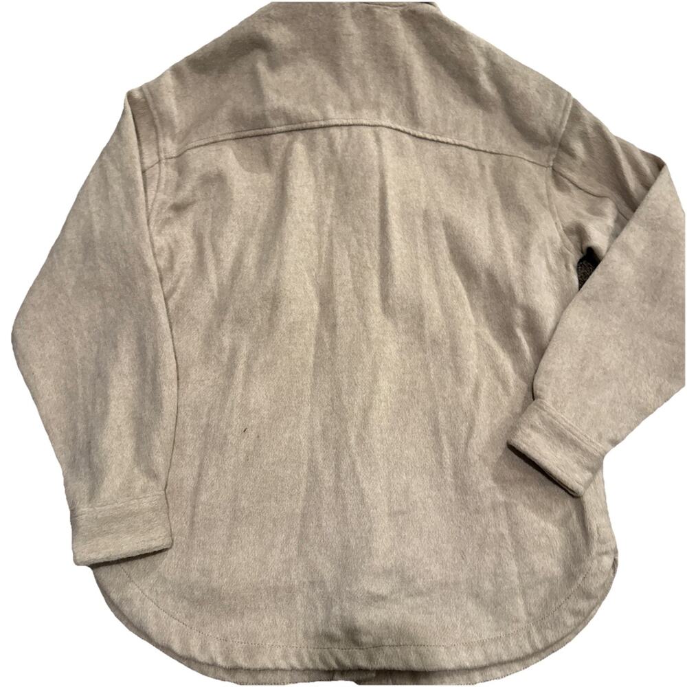 Wool-Blend Shacket Jacket - Beige - Picture 5 of 6